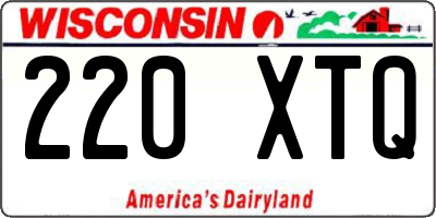 WI license plate 220XTQ