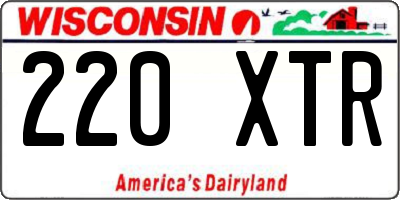 WI license plate 220XTR