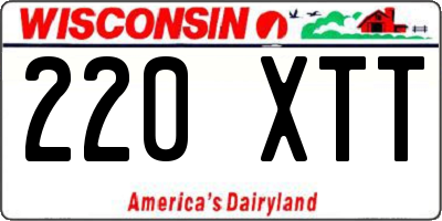 WI license plate 220XTT