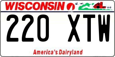 WI license plate 220XTW