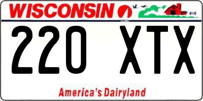 WI license plate 220XTX
