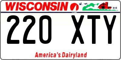 WI license plate 220XTY