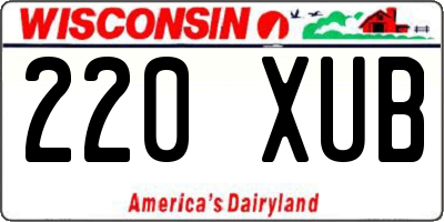 WI license plate 220XUB