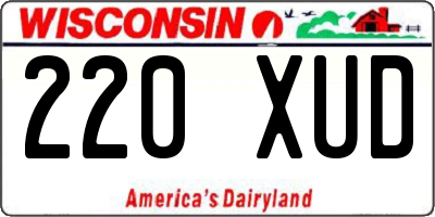 WI license plate 220XUD
