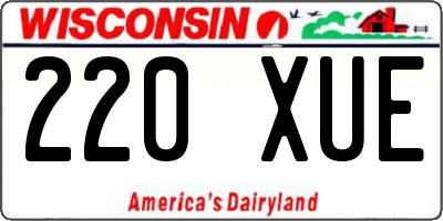 WI license plate 220XUE