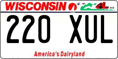 WI license plate 220XUL