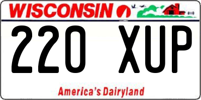 WI license plate 220XUP