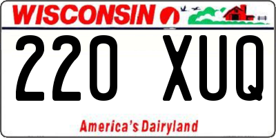 WI license plate 220XUQ