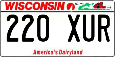 WI license plate 220XUR