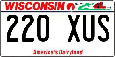 WI license plate 220XUS