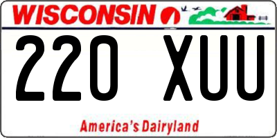 WI license plate 220XUU