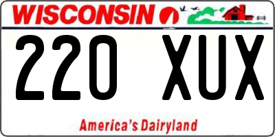 WI license plate 220XUX