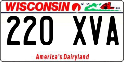 WI license plate 220XVA