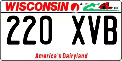 WI license plate 220XVB