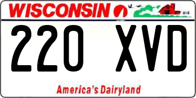 WI license plate 220XVD