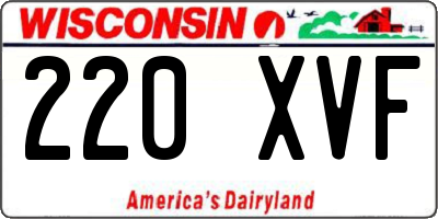 WI license plate 220XVF
