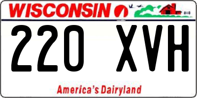 WI license plate 220XVH