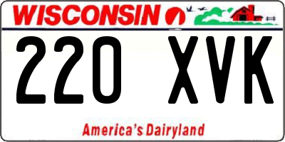 WI license plate 220XVK