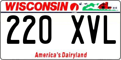 WI license plate 220XVL