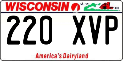 WI license plate 220XVP