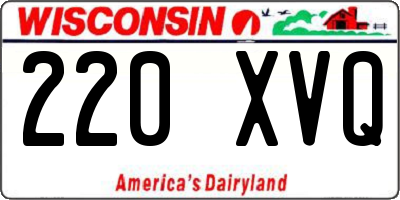 WI license plate 220XVQ