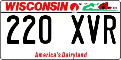 WI license plate 220XVR