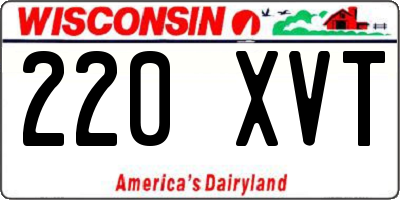 WI license plate 220XVT