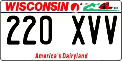 WI license plate 220XVV