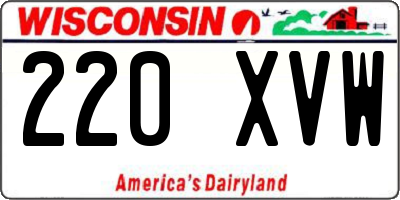 WI license plate 220XVW