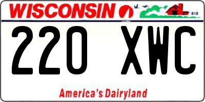 WI license plate 220XWC