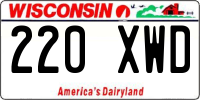 WI license plate 220XWD