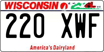 WI license plate 220XWF
