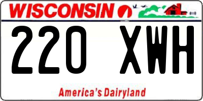WI license plate 220XWH