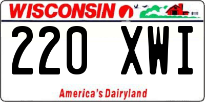 WI license plate 220XWI