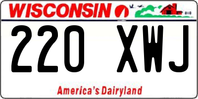WI license plate 220XWJ