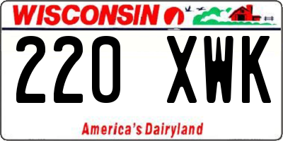 WI license plate 220XWK