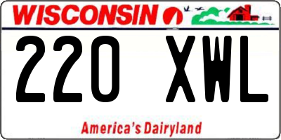 WI license plate 220XWL