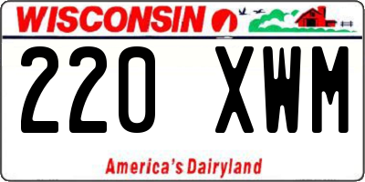 WI license plate 220XWM