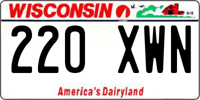 WI license plate 220XWN