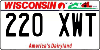 WI license plate 220XWT