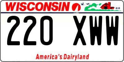 WI license plate 220XWW