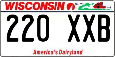 WI license plate 220XXB