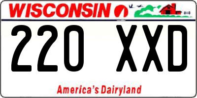 WI license plate 220XXD