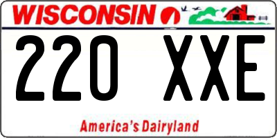 WI license plate 220XXE