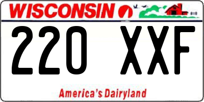 WI license plate 220XXF