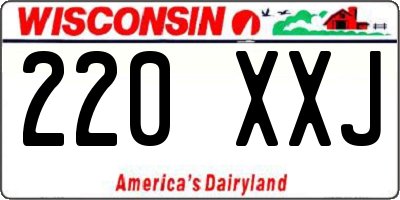 WI license plate 220XXJ