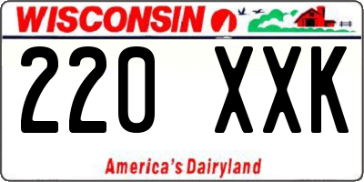 WI license plate 220XXK