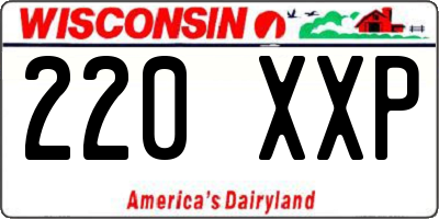WI license plate 220XXP