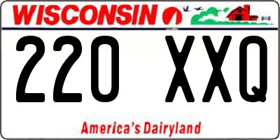 WI license plate 220XXQ