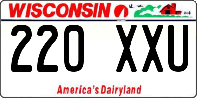 WI license plate 220XXU